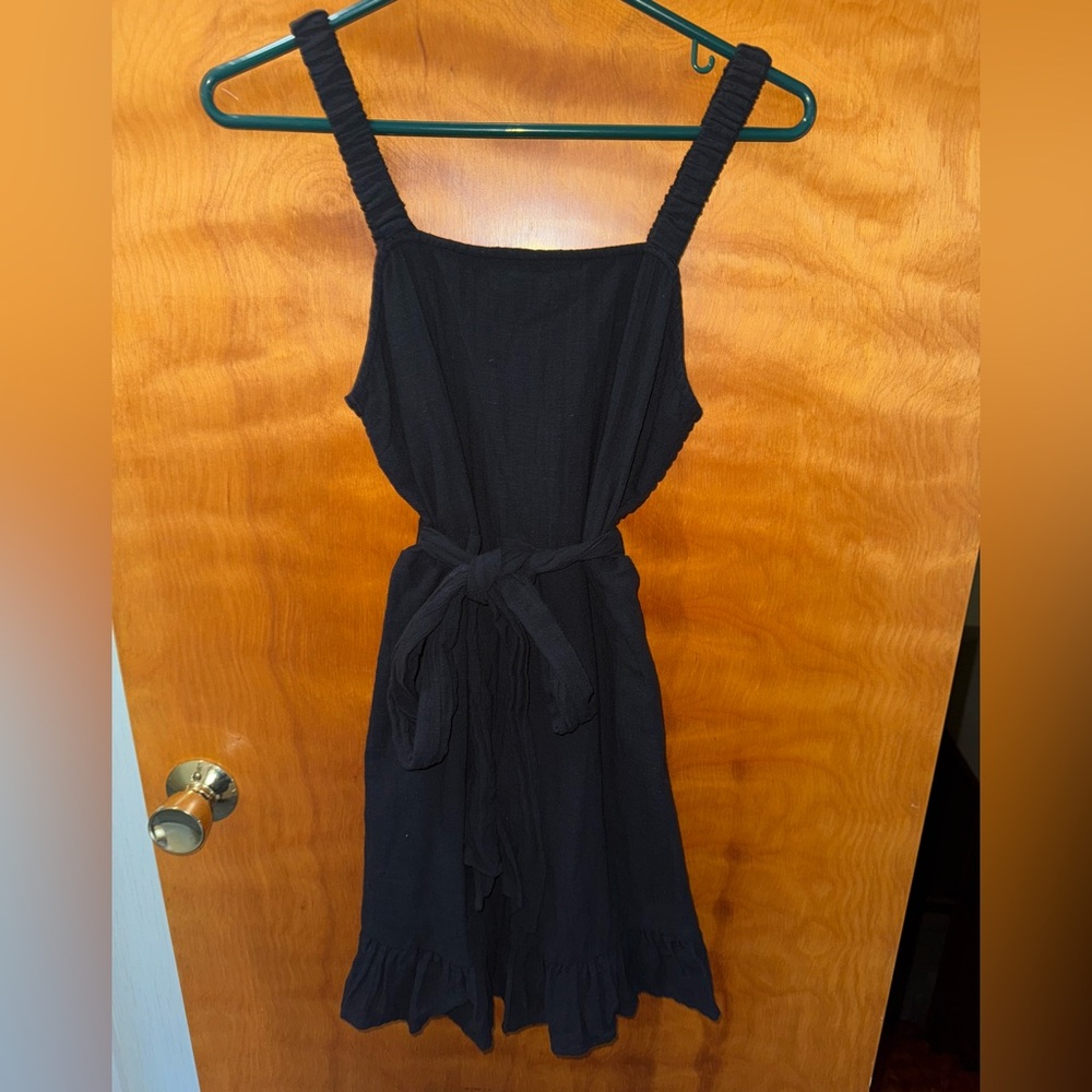 Billabong Black Mini Dress with Tie Waist